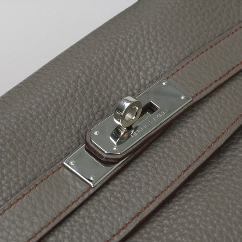Hermes Kelly 35 Bag Tote Taurillon Clemence Etain