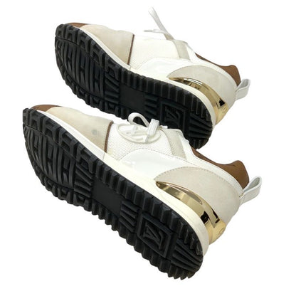 Louis Vuitton Run Away Line Sneakers Shoes Leather Fabric Ivory Inheel Monogram