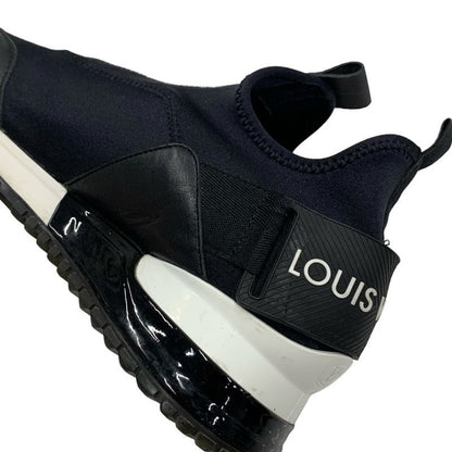 Louis Vuitton Run Away Line Sneakers Shoes Fabric Leather Black Slip-on Logo