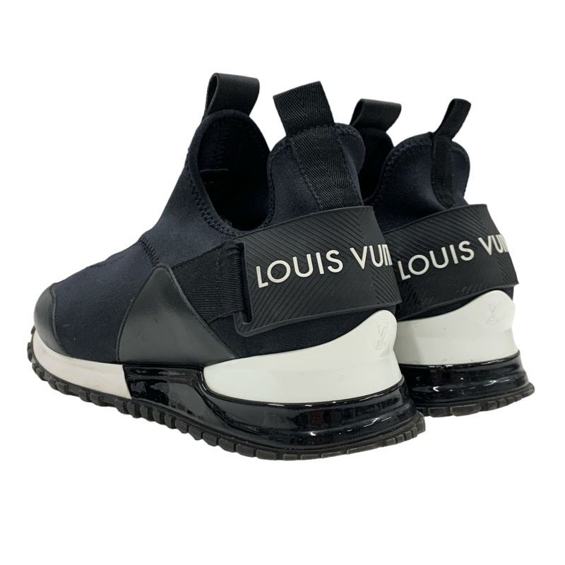 Louis Vuitton Run Away Line Sneakers Shoes Fabric Leather Black Slip-on Logo