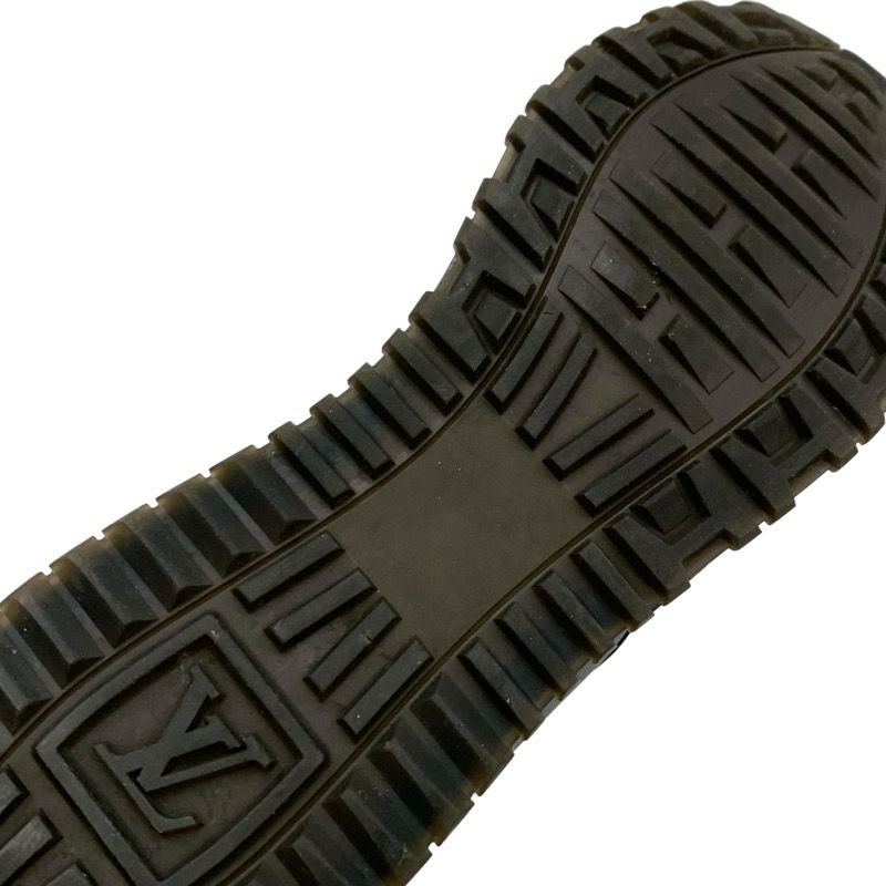 Louis Vuitton Run Away Line Sneakers Shoes Fabric Leather Black Slip-on Logo