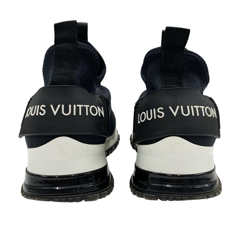 Louis Vuitton Run Away Line Sneakers Shoes Fabric Leather Black Slip-on Logo