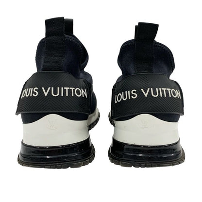 Louis Vuitton Run Away Line Sneakers Shoes Fabric Leather Black Slip-on Logo