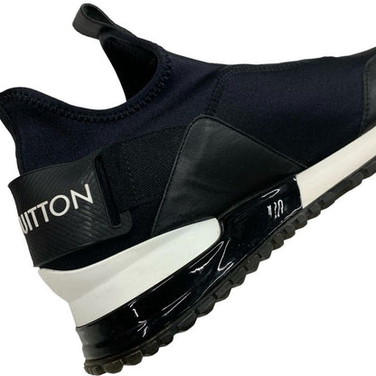 Louis Vuitton Run Away Line Sneakers Shoes Fabric Leather Black Slip-on Logo