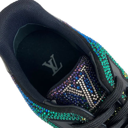 Louis Vuitton LV Trainer Line Sneakers Shoes Leather Black Rainbow Unused