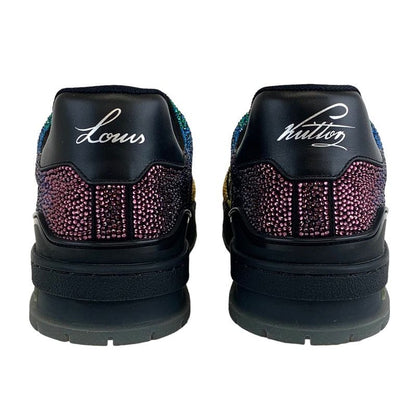 Louis Vuitton LV Trainer Line Sneakers Shoes Leather Black Rainbow Unused