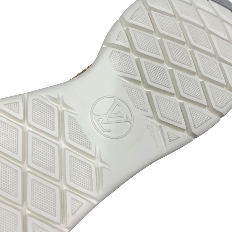 Louis Vuitton After Game Line Sneakers Shoes Fabric Gold White Unused Lame