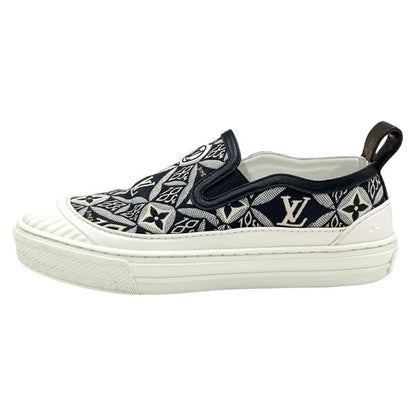 Louis Vuitton Play Timeline Monogram Sneakers Shoes Fabric Leather Black White