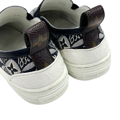 Louis Vuitton Play Timeline Monogram Sneakers Shoes Fabric Leather Black White