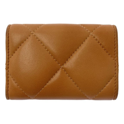 Chanel | Chanel 19 D'isneuf Matelasse Tri-fold Lambskin Compact Wallet | Brown