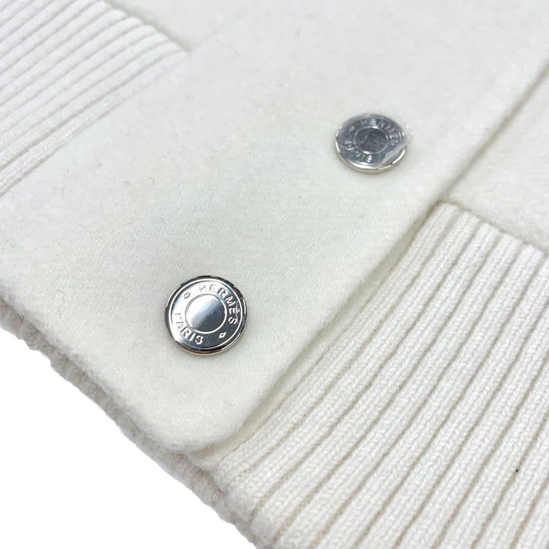 Hermes Outer Hoodie Blouson Jacket Cashmere White