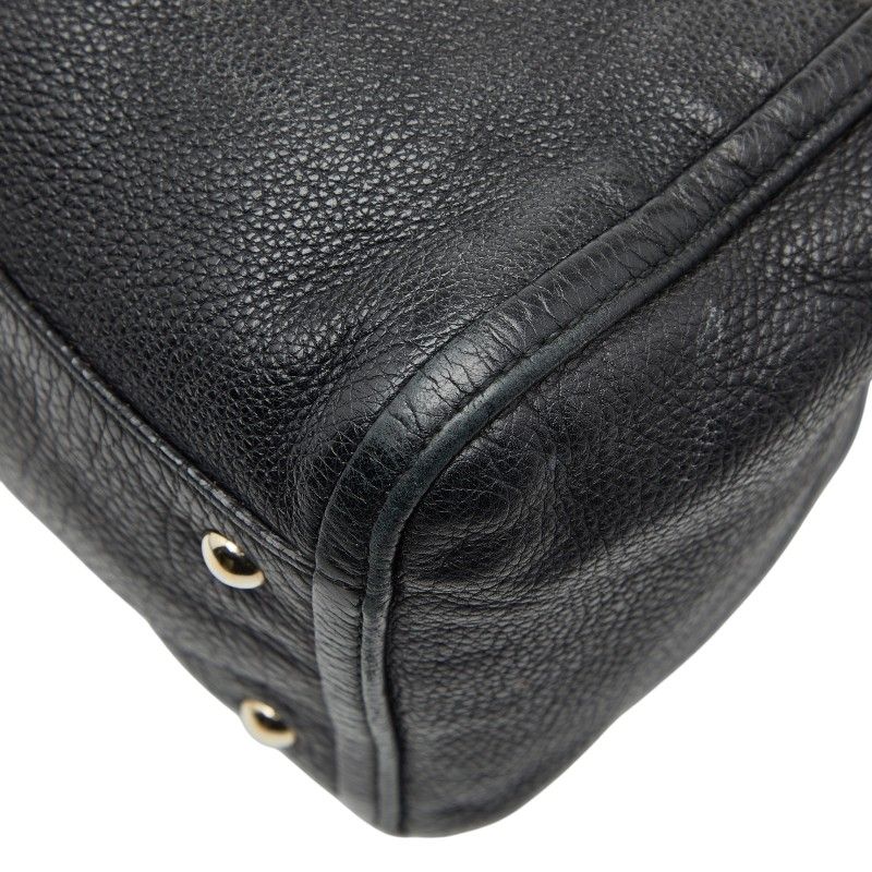 Gucci Soho Interlocking G Shoulder Bag Tote Bag 282309 Black Leather Women's