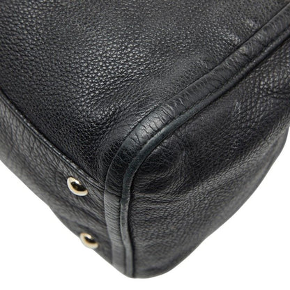 Gucci Soho Interlocking G Shoulder Bag Tote Bag 282309 Black Leather Women's