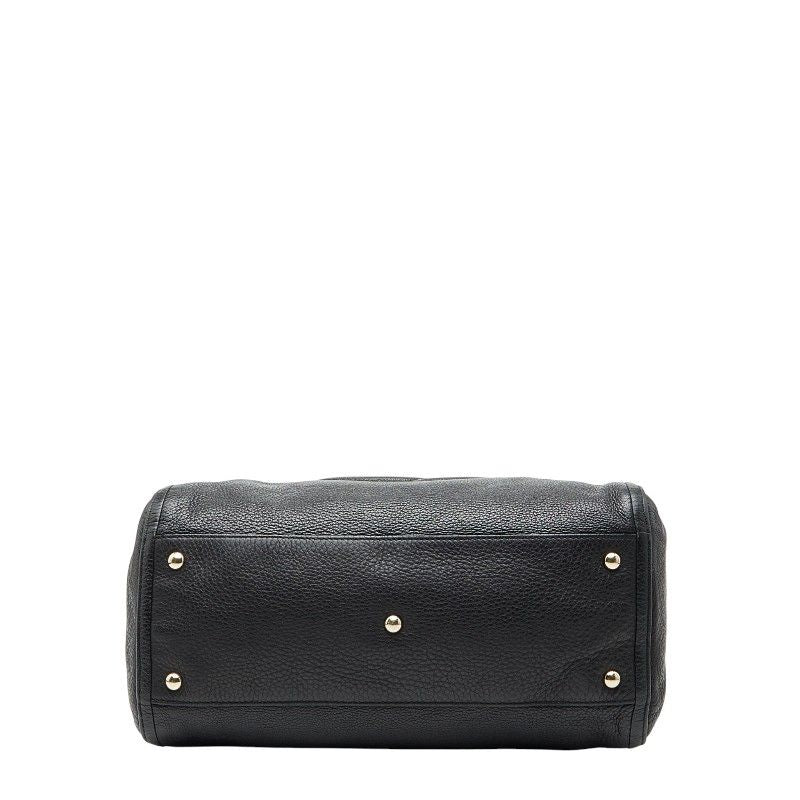 Gucci Soho Interlocking G Shoulder Bag Tote Bag 282309 Black Leather Women's