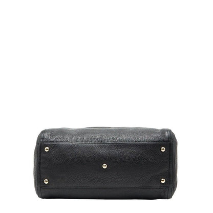 Gucci Soho Interlocking G Shoulder Bag Tote Bag 282309 Black Leather Women's
