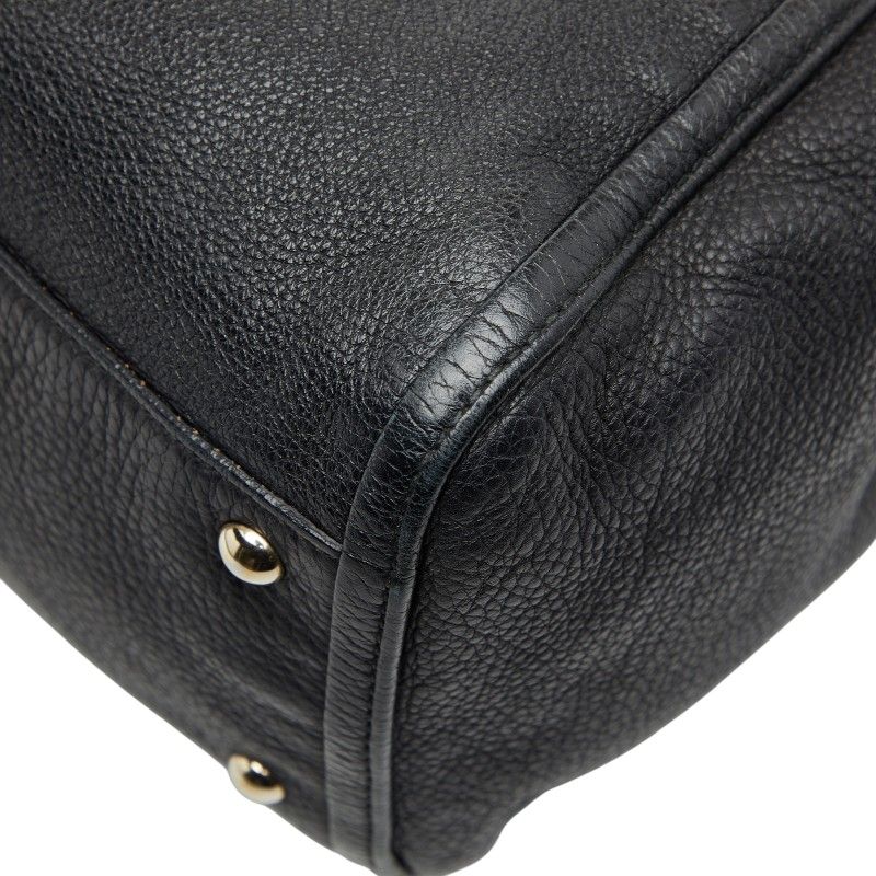 Gucci Soho Interlocking G Shoulder Bag Tote Bag 282309 Black Leather Women's