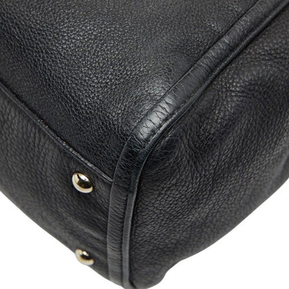 Gucci Soho Interlocking G Shoulder Bag Tote Bag 282309 Black Leather Women's