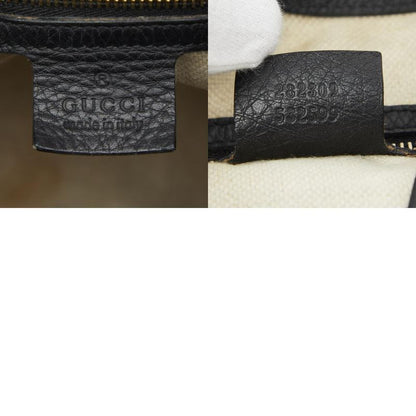 Gucci Soho Interlocking G Shoulder Bag Tote Bag 282309 Black Leather Women's