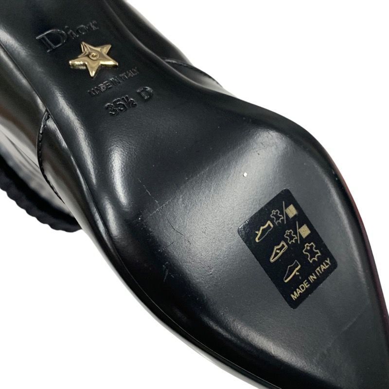 Christian DIOR Boots Short Boots Shoes Leather Knit Black