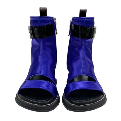 Louis Vuitton Moonlight Line Boots Short Boots Ankle Boots Shoes Belt Satin Blue