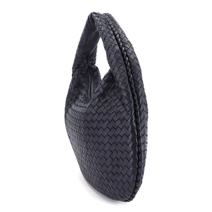 Bottega Veneta Intrecciato One Shoulder Bag Leather Navy Gunmetal