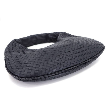 Bottega Veneta Intrecciato One Shoulder Bag Leather Navy Gunmetal