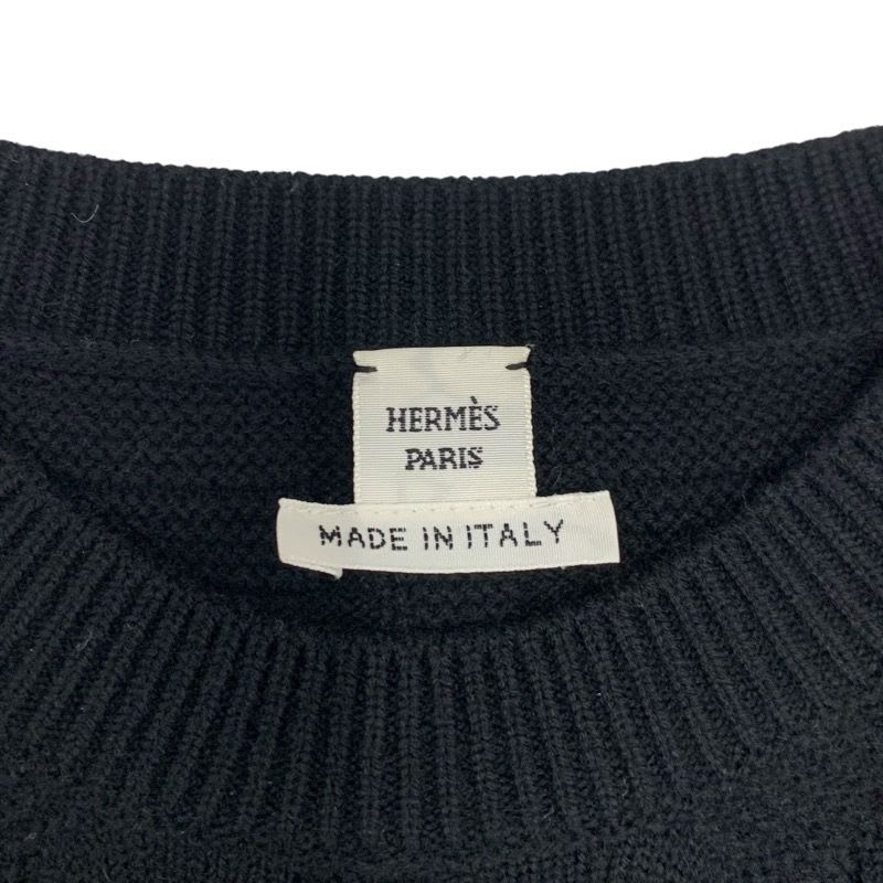 Hermes Top Wool Black Knit Sweater