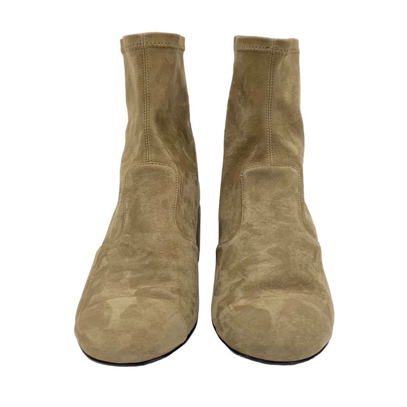 Chanel Boots Short Boots Shoes Here Mark Logo Nubuck Brown