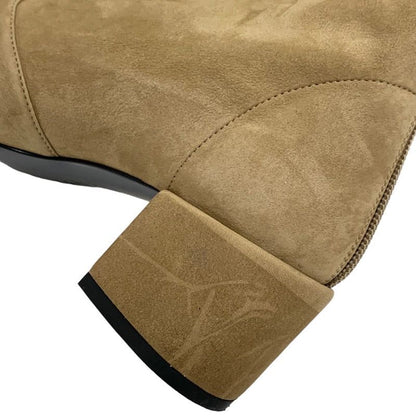 Chanel Boots Short Boots Shoes Here Mark Logo Nubuck Brown