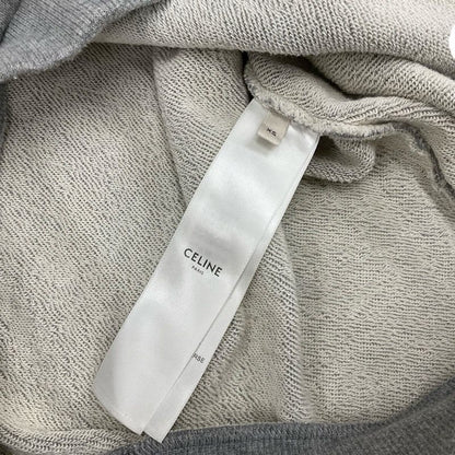 Celine Top Cotton Gray Logo Loose Hoodie