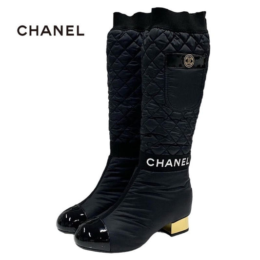 Unused Chanel Boots Long Boots Short Boots 2way Here Mark Logo Matelasse Pocket