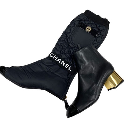 Unused Chanel Boots Long Boots Short Boots 2way Here Mark Logo Matelasse Pocket