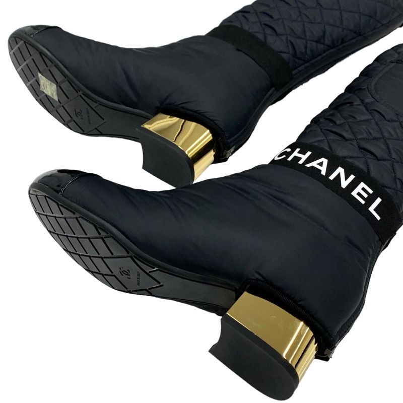 Unused Chanel Boots Long Boots Short Boots 2way Here Mark Logo Matelasse Pocket