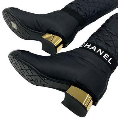 Unused Chanel Boots Long Boots Short Boots 2way Here Mark Logo Matelasse Pocket