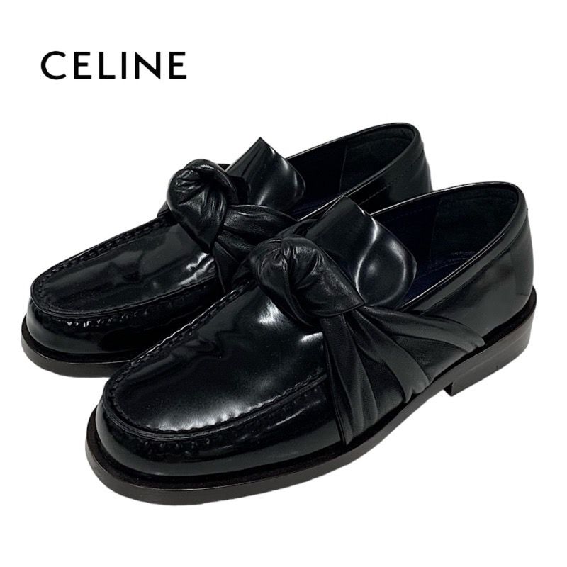 Celine Loafers Leather Shoes Leather Black Unused
