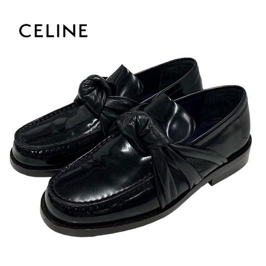Celine Loafers Leather Shoes Leather Black Unused