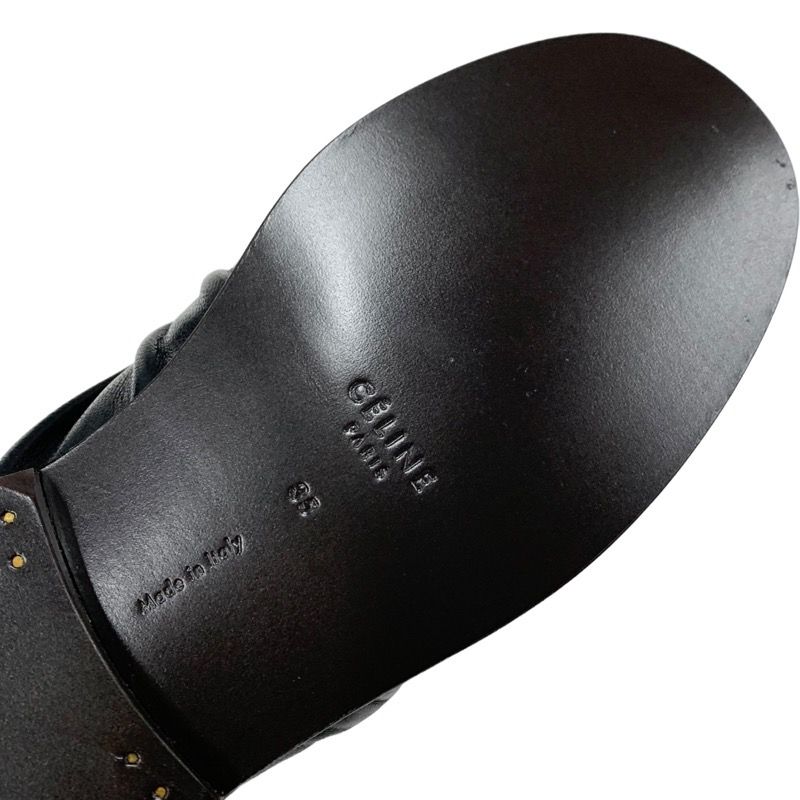 Celine Loafers Leather Shoes Leather Black Unused