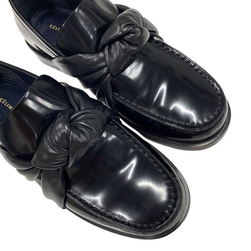 Celine Loafers Leather Shoes Leather Black Unused