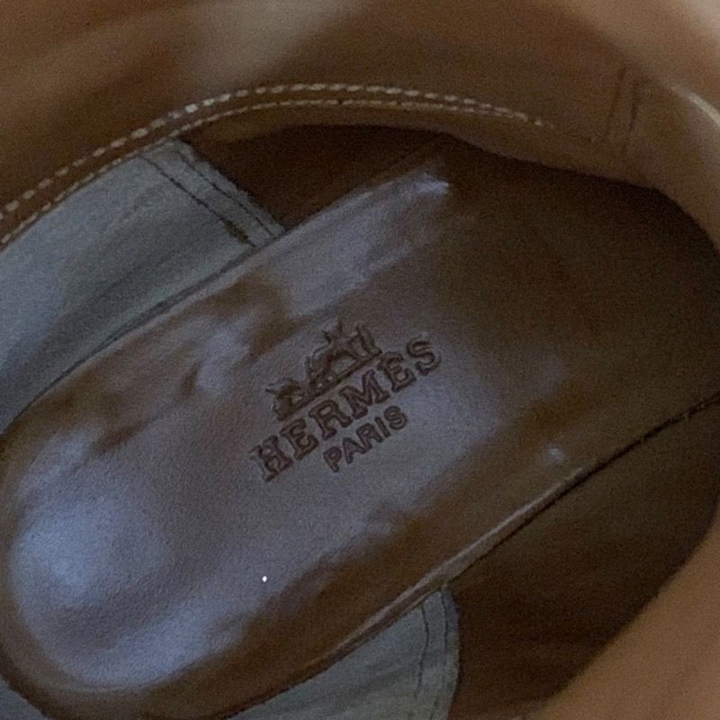 Hermes Jumping Boots Long Boots Shoes Kelly Hardware Leather Brown