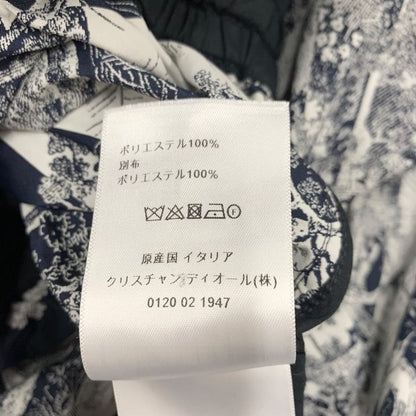 Christian DIOR Dress Front Zip Hoodie Short Sleeve Navy White