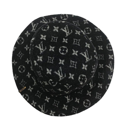 Louis Vuitton Bob Carey On Monogram Hat Wool Black White Bucket Reversible