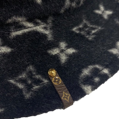 Louis Vuitton Bob Carey On Monogram Hat Wool Black White Bucket Reversible