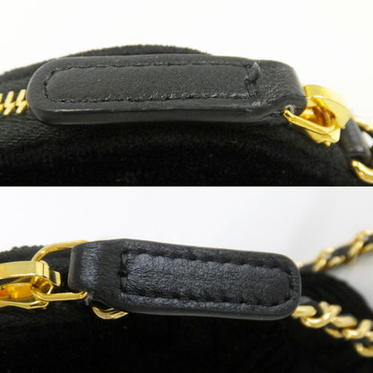 Chanel 25 A Camellia Clutch Shoulder Bag CC Logo Velvet Gold Hardware