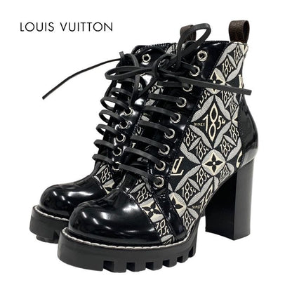 Louis Vuitton Star Trail Line Boots Short Boots Shoes Leather Canvas Black