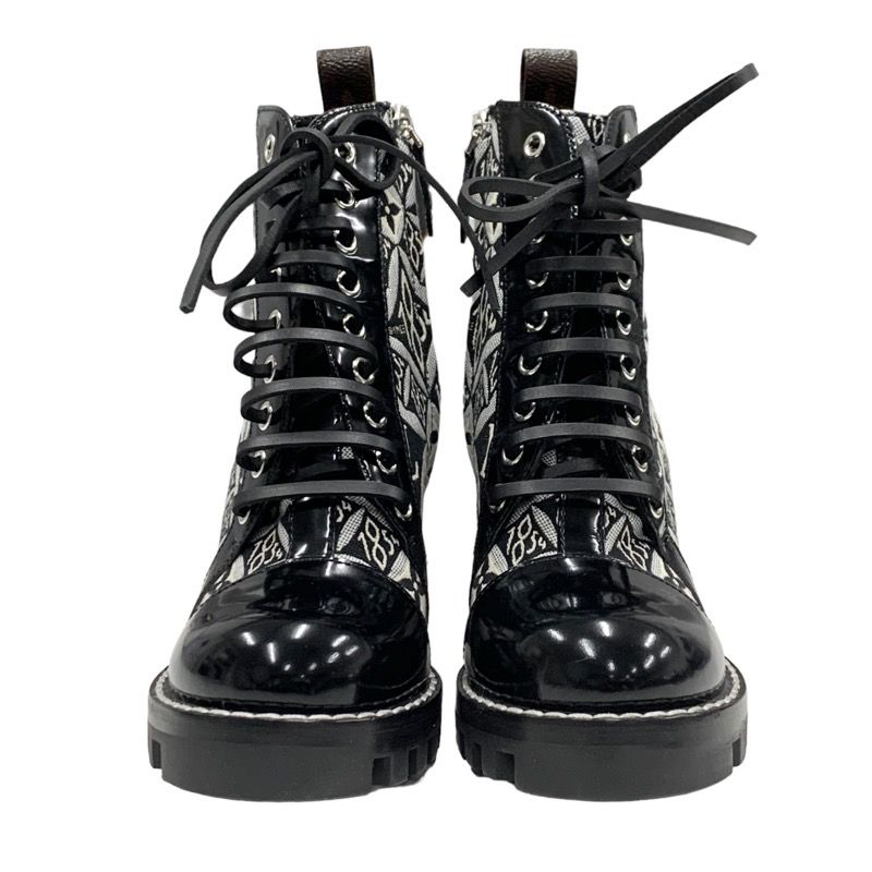 Louis Vuitton Star Trail Line Boots Short Boots Shoes Leather Canvas Black