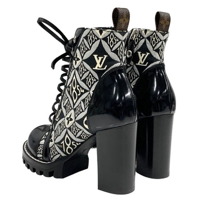 Louis Vuitton Star Trail Line Boots Short Boots Shoes Leather Canvas Black