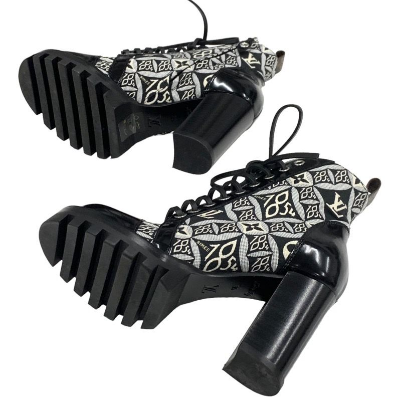 Louis Vuitton Star Trail Line Boots Short Boots Shoes Leather Canvas Black