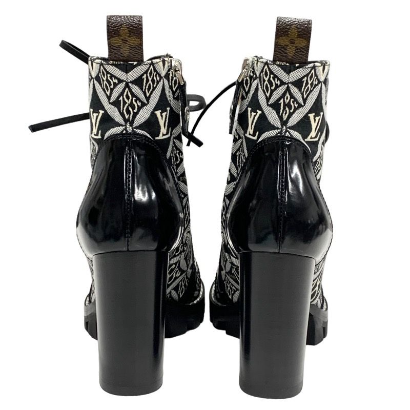Louis Vuitton Star Trail Line Boots Short Boots Shoes Leather Canvas Black