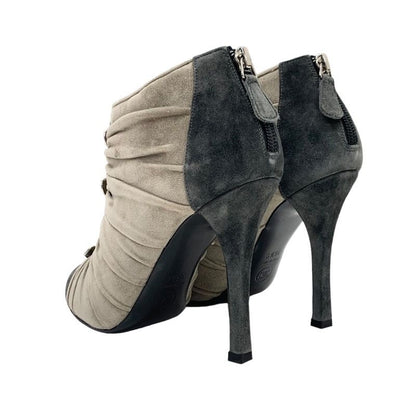 Chanel Boots Short Boots Shoes Suede Bicolor Booties Camellia Here Mark