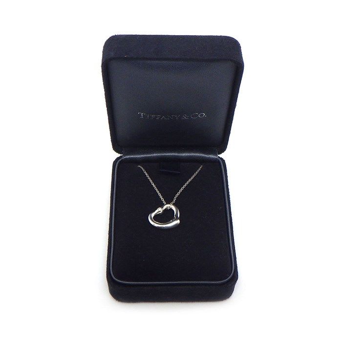 Tiffany & Co Necklace Open Heart 2 Point Diamond SV 925